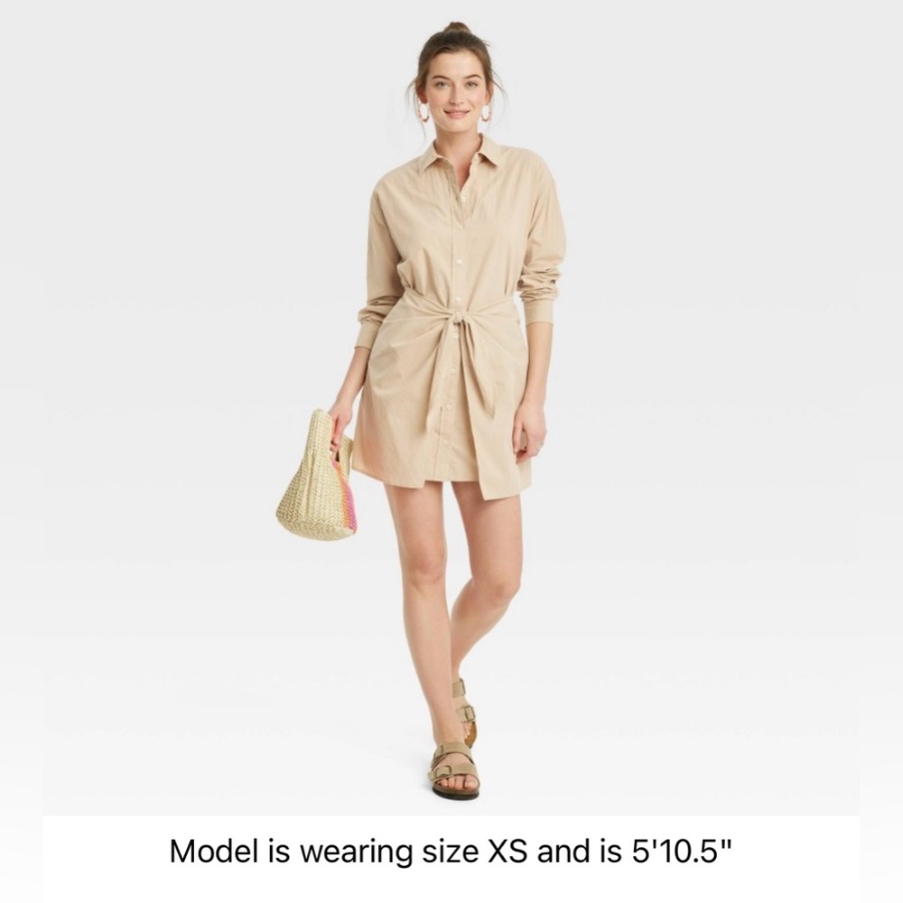Universal Thread Tie Front Mini Shirtdress
